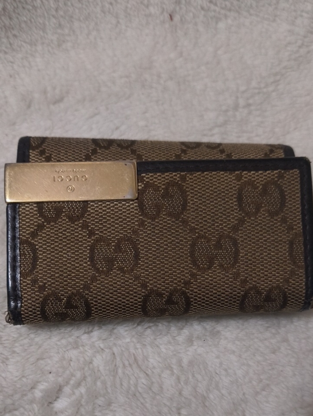 Gucci Brown Monogram Bifold Wallet Key Holder